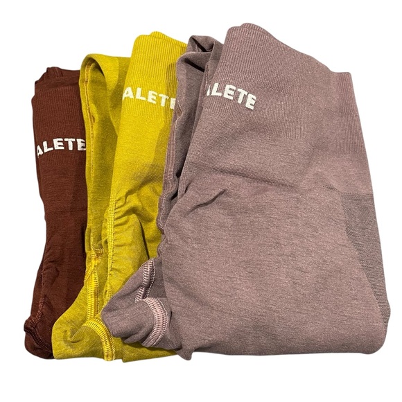 Alphalete high rise leggings - Burnt orange chartreuse  and pink/lavender